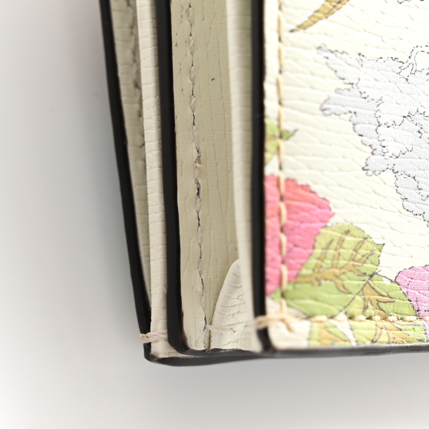 New Shangai Calfskin Tiger Savanah Horsebit 1955 Card Case Wallet Chalky White Multicolor