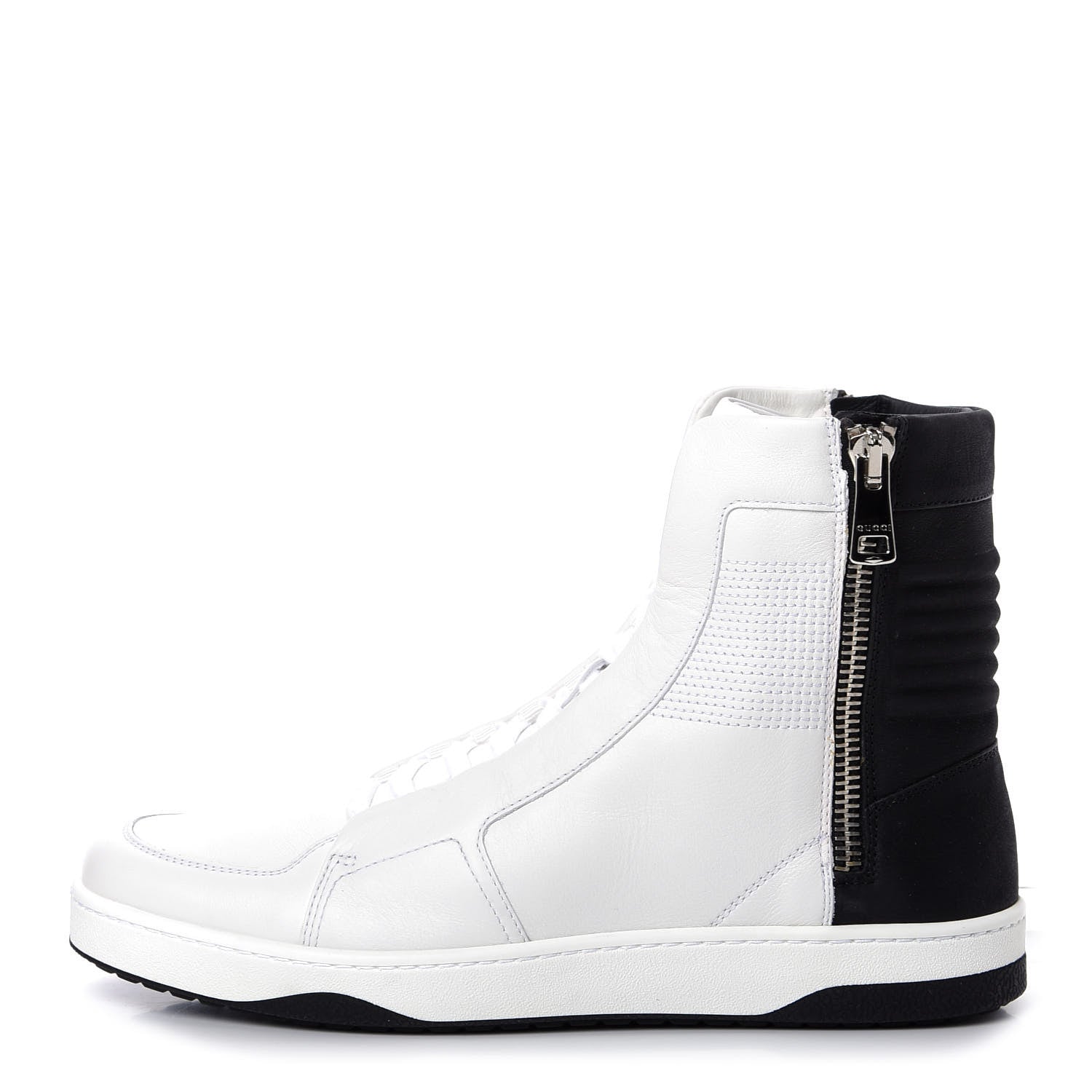 Gucci Calfskin Mens High Top Sneakers 9 White 1 of 11
