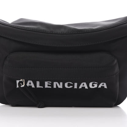 Balenciaga Sport Nylon Logo Embroidered Wheel Beltpack Black 8 of 10