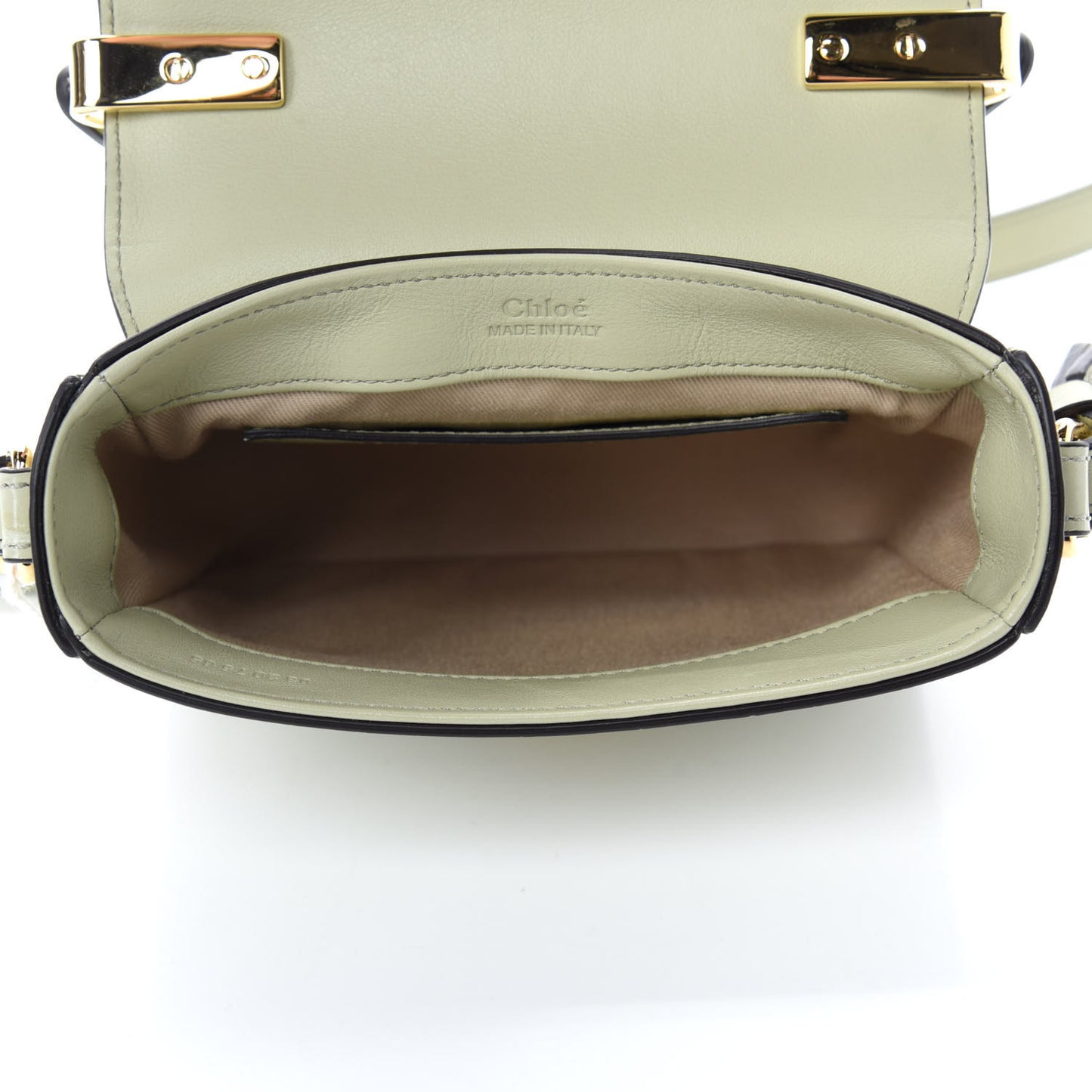 Calfskin Crocodile Embossed Mini C Double Carry Light Eucalyptus