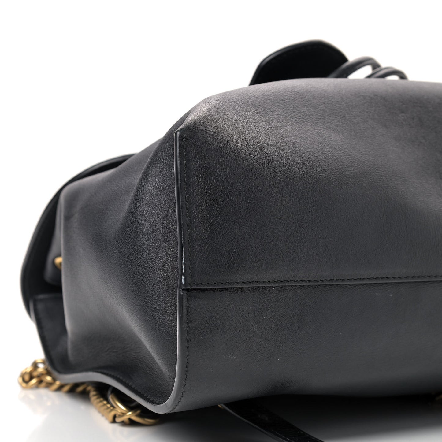 Calfskin Web GG Marmont Flap Chain Backpack Black
