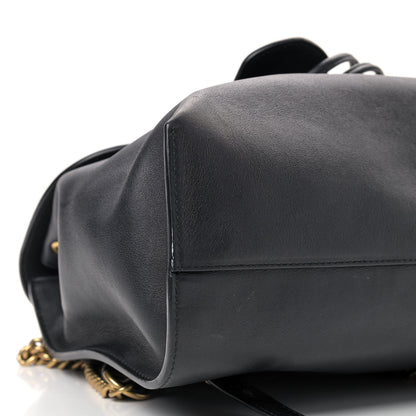 Gucci Calfskin Web GG Marmont Flap Chain Backpack Black 6 of 10