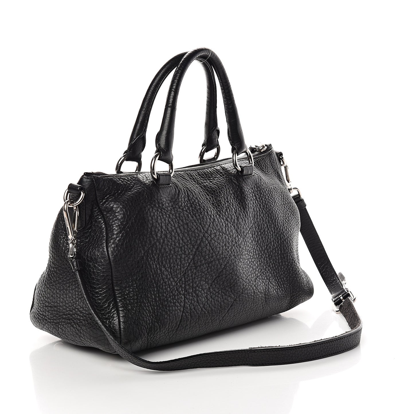 Vitello Daino Shopping Satchel Black
