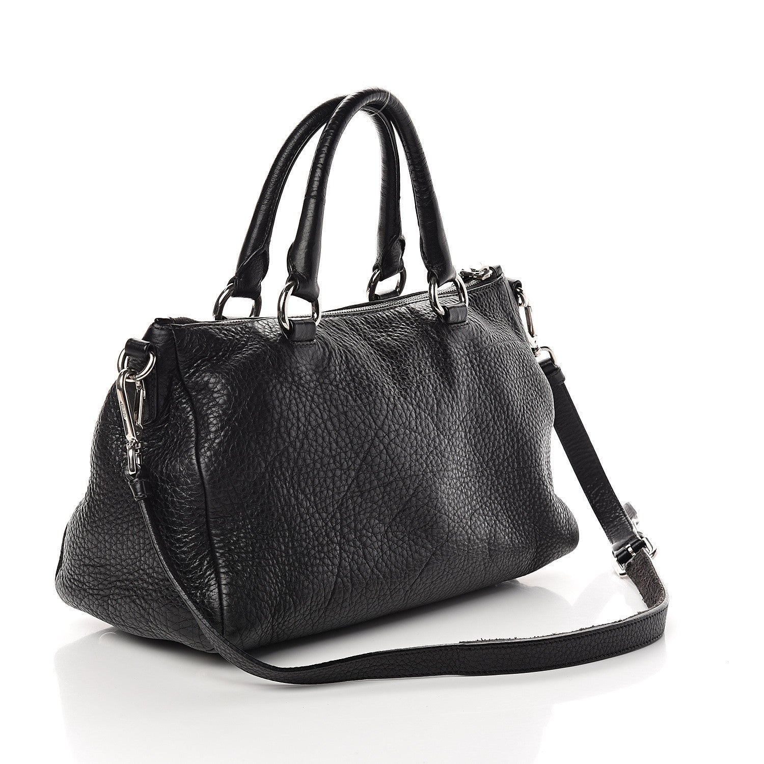 Prada Vitello Daino Shopping Satchel Black 2 of 9