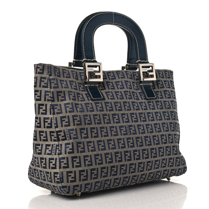 Fendi Zucchino Tote Navy Blue 3 of 9