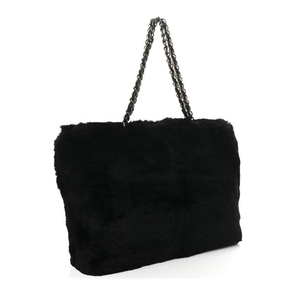 Chanel Orylag Rabbit Fur CC Tote Black 3 of 10