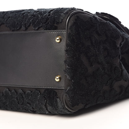 Dolce & Gabbana Velvet Floral Large Miss Sicily Satchel Black 8 of 12
