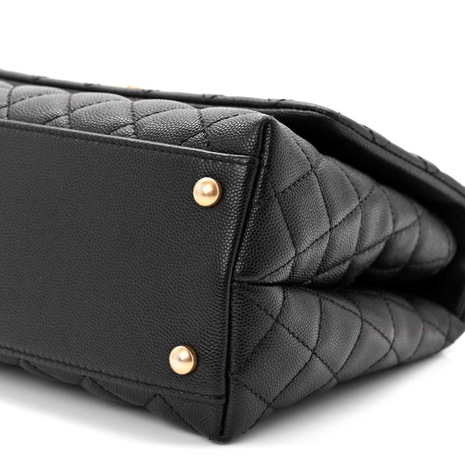 Chanel Caviar Lizard Embossed Quilted Small Coco Handle Flap Black 10 of 10