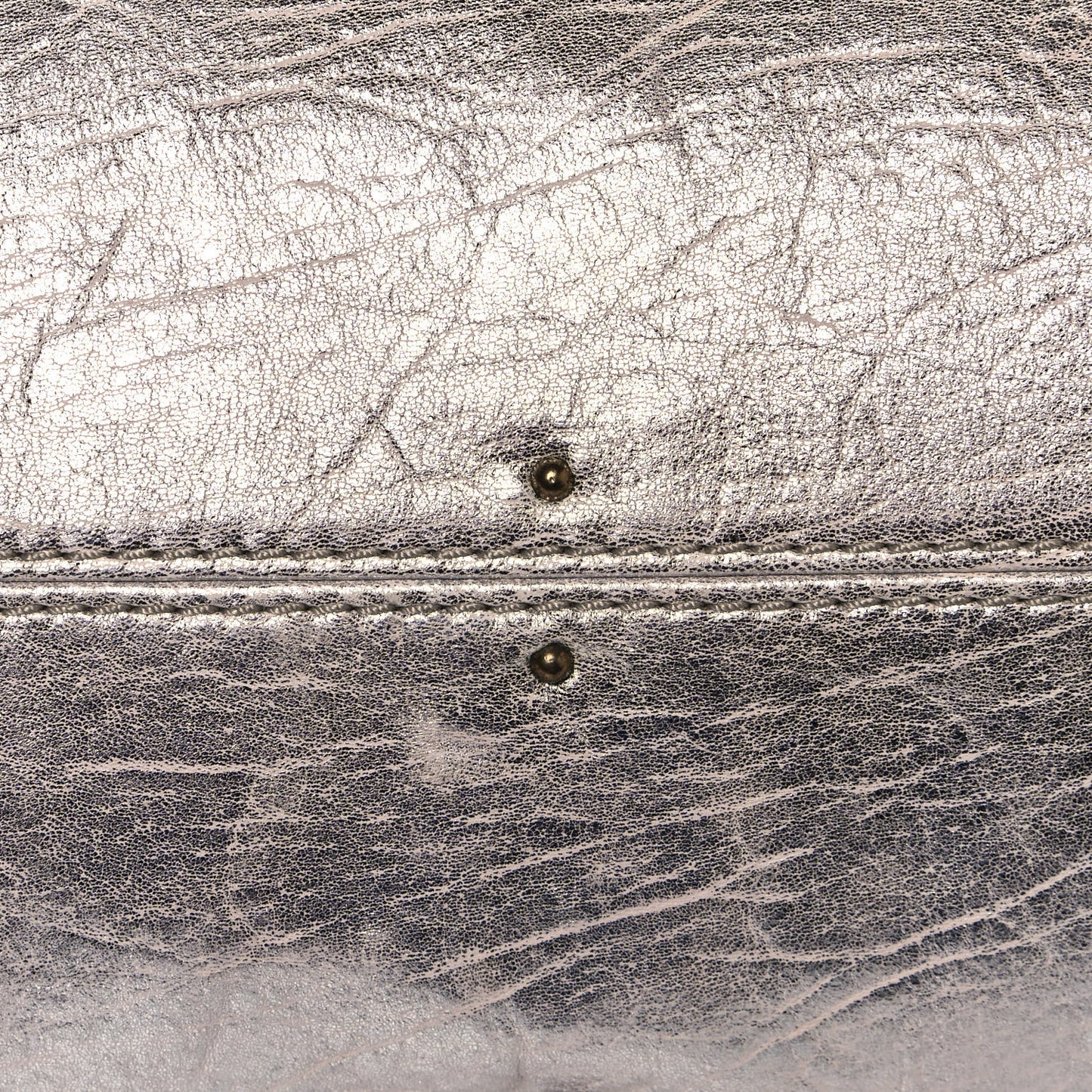 Metallic Calfskin Medium Paddington Satchel Silver