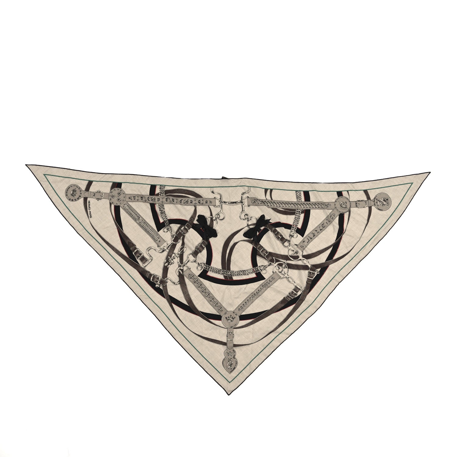 Hermes Cashmere Silk Beaded Giant Triangle Scarf 1 of 3