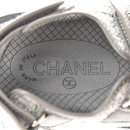 Chanel Tweed Lambskin Dad Sandals 36 Gray Ecru Blue 7 of 8