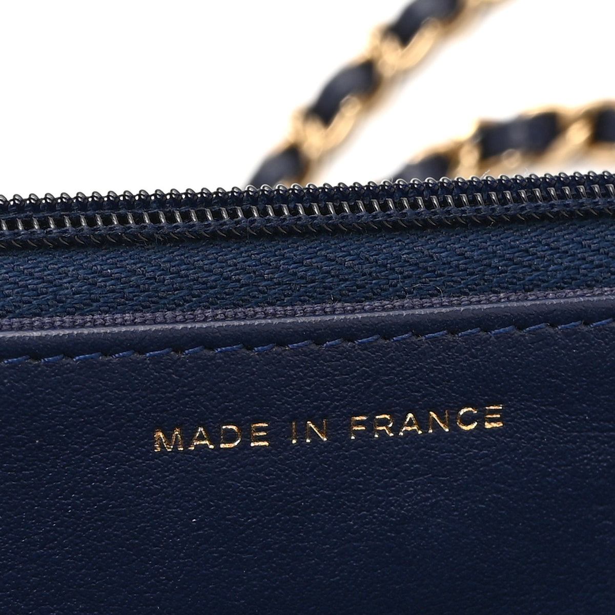 Chanel Caviar Quilted Wallet on Chain WOC Navy Blue 7 of 11