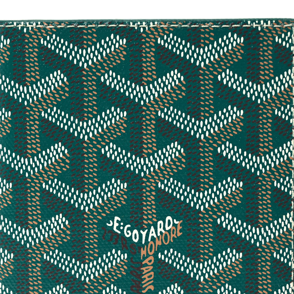 Goyardine Grenelle Passport Wallet Green
