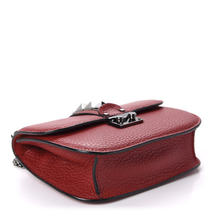 Valentino Garavani Pebbled Calfskin Small Glam Lock Rockstud Flap Red 4 of 9