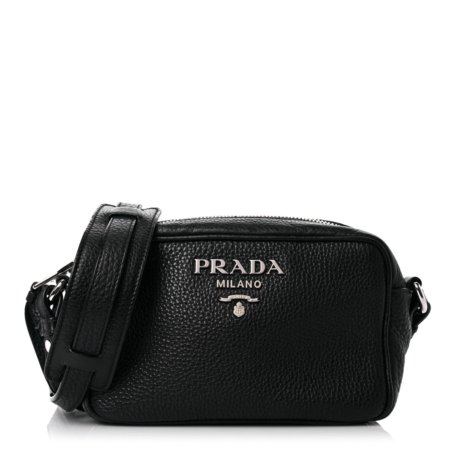 Vitello Daino Mini Camera Crossbody Black
