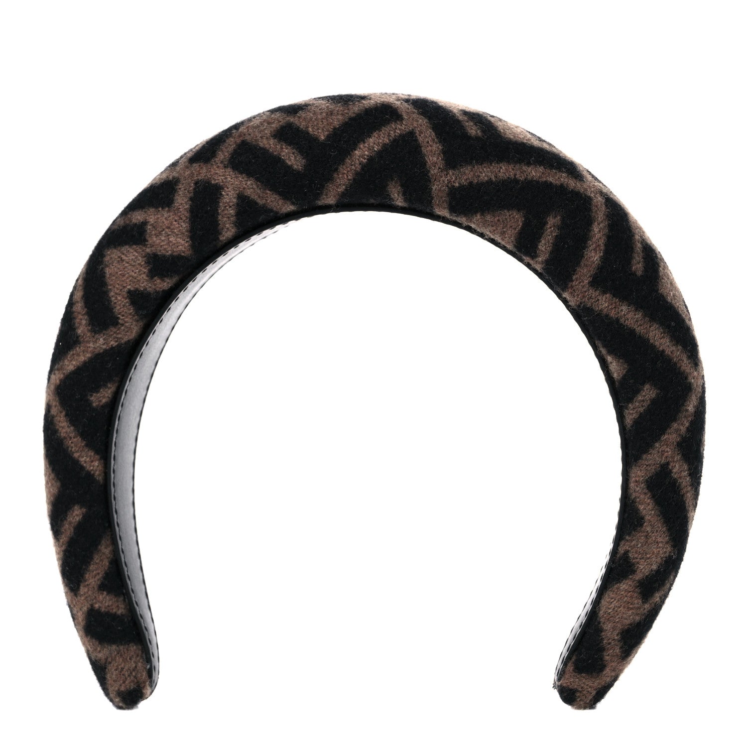 Fendi Wool Cashmere FF Logo Headband Tobacco 1 of 5