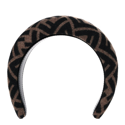 Fendi Wool Cashmere FF Logo Headband Tobacco 1 of 5