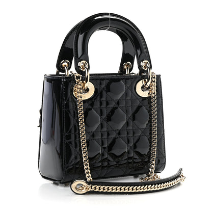 Christian Dior Patent Cannage Mini Lady Dior Black 3 of 11