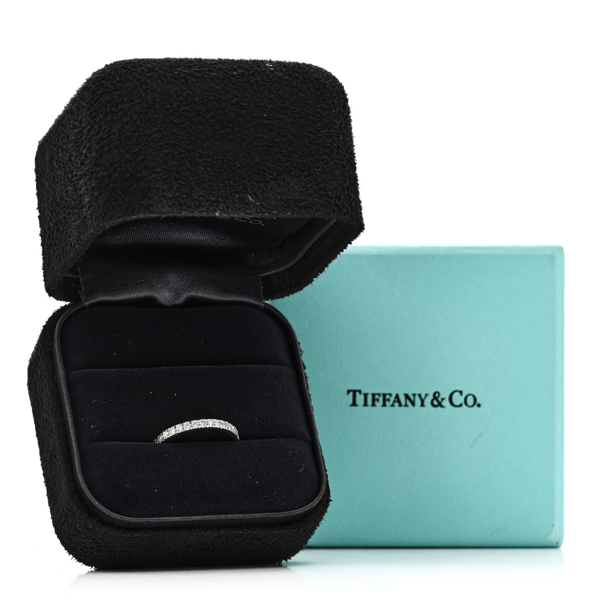 Tiffany Platinum Diamond .25ctw 2mm Half Eternity Band Ring  52 6 5 of 5