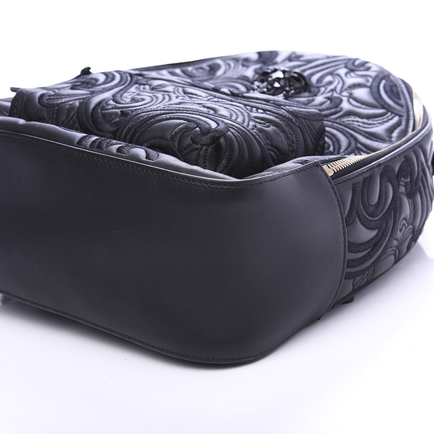 Calfskin Embroidered Baroque Palazzo Backpack Black