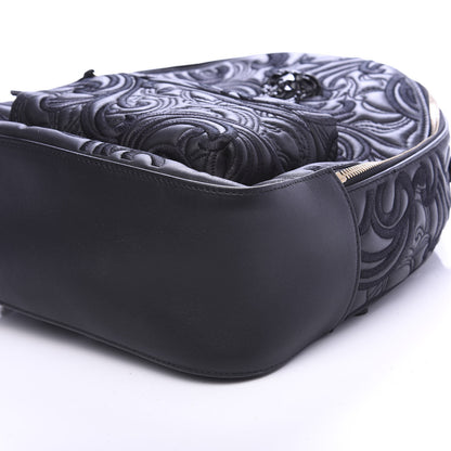 Versace Calfskin Embroidered Baroque Palazzo Backpack Black 7 of 8