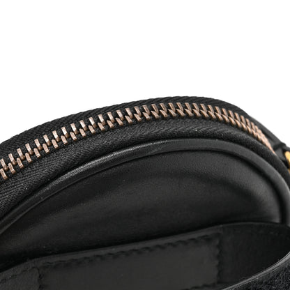 Gucci Calfskin Matelasse Animal Studs GG Marmont Round Wrist Wallet Black 8 of 8