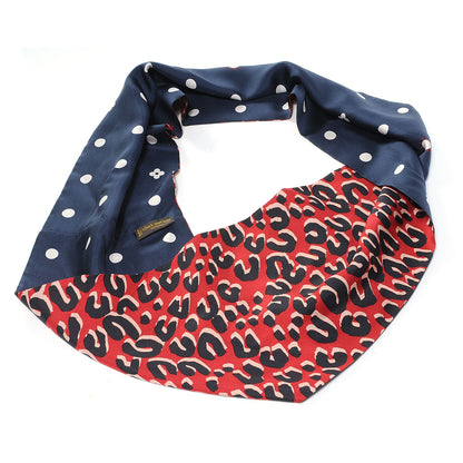 Louis Vuitton Silk Leopard Snood Scarf Red 1 of 6