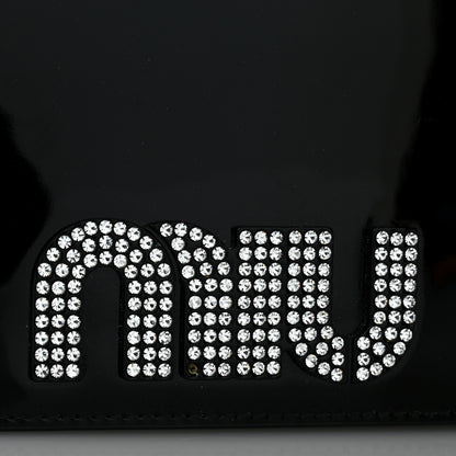 Miu Miu Vernice Crystal Wallet On Chain Black 12 of 13