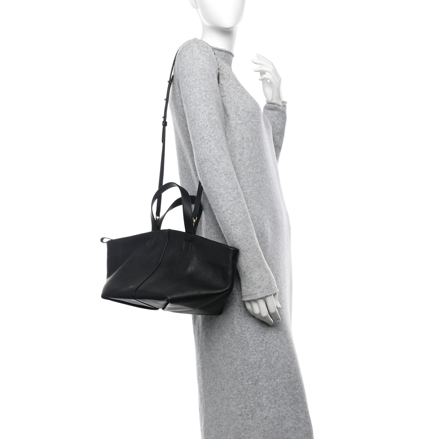 Mansur Gavriel Calfskin Tulipano Bag Black 2 of 9
