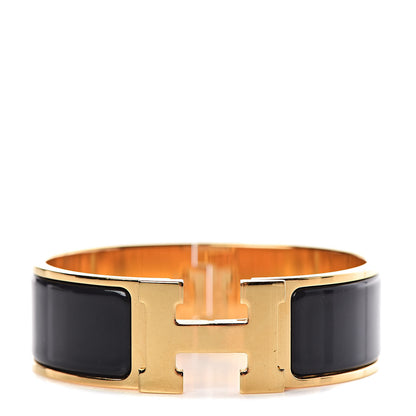 Hermes Enamel Wide Clic Clac H Bracelet GM Black 1 of 5