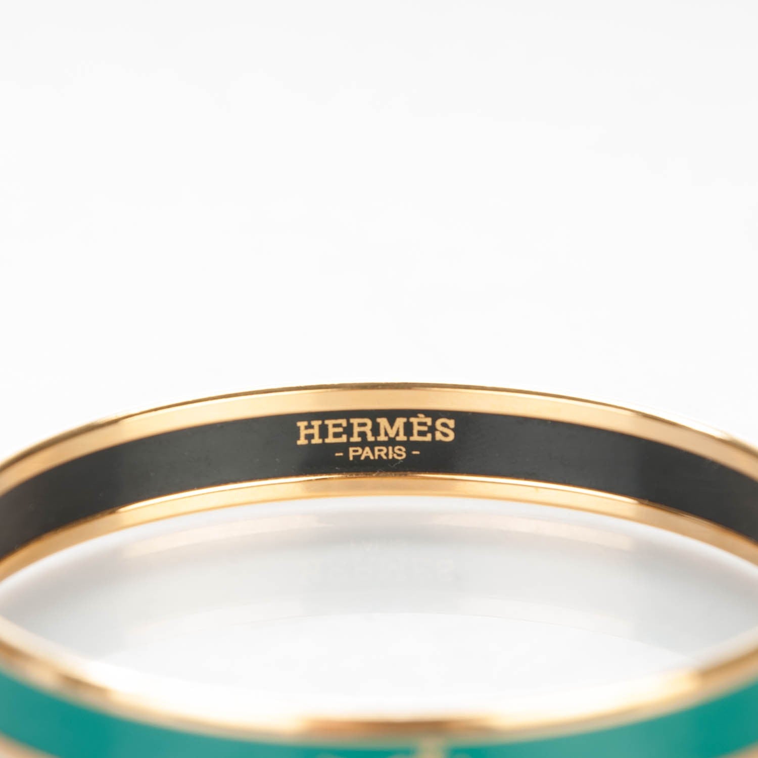Hermes Enamel Printed Narrow Caleche Bracelet 65 Malachite 5 of 6