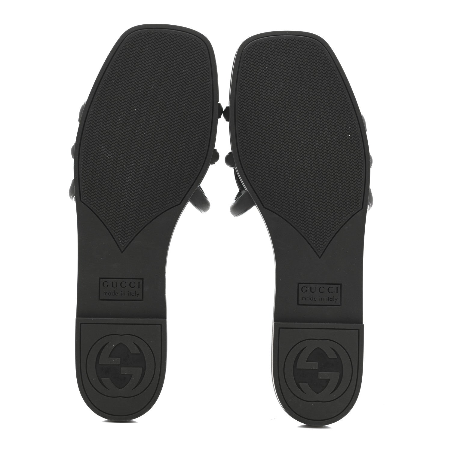 Gucci Rubber Womens Interlocking G Slide Sandals 39 Black 6 of 9