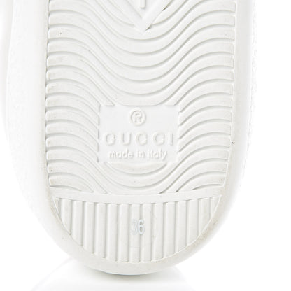 Gucci Calfskin Ayers Web Heart Embroidered Ace Sneakers 36 White 6 of 9