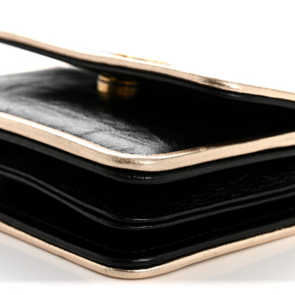Chanel Metallic Calfskin Clutch With Chain Black Gold 11 of 11