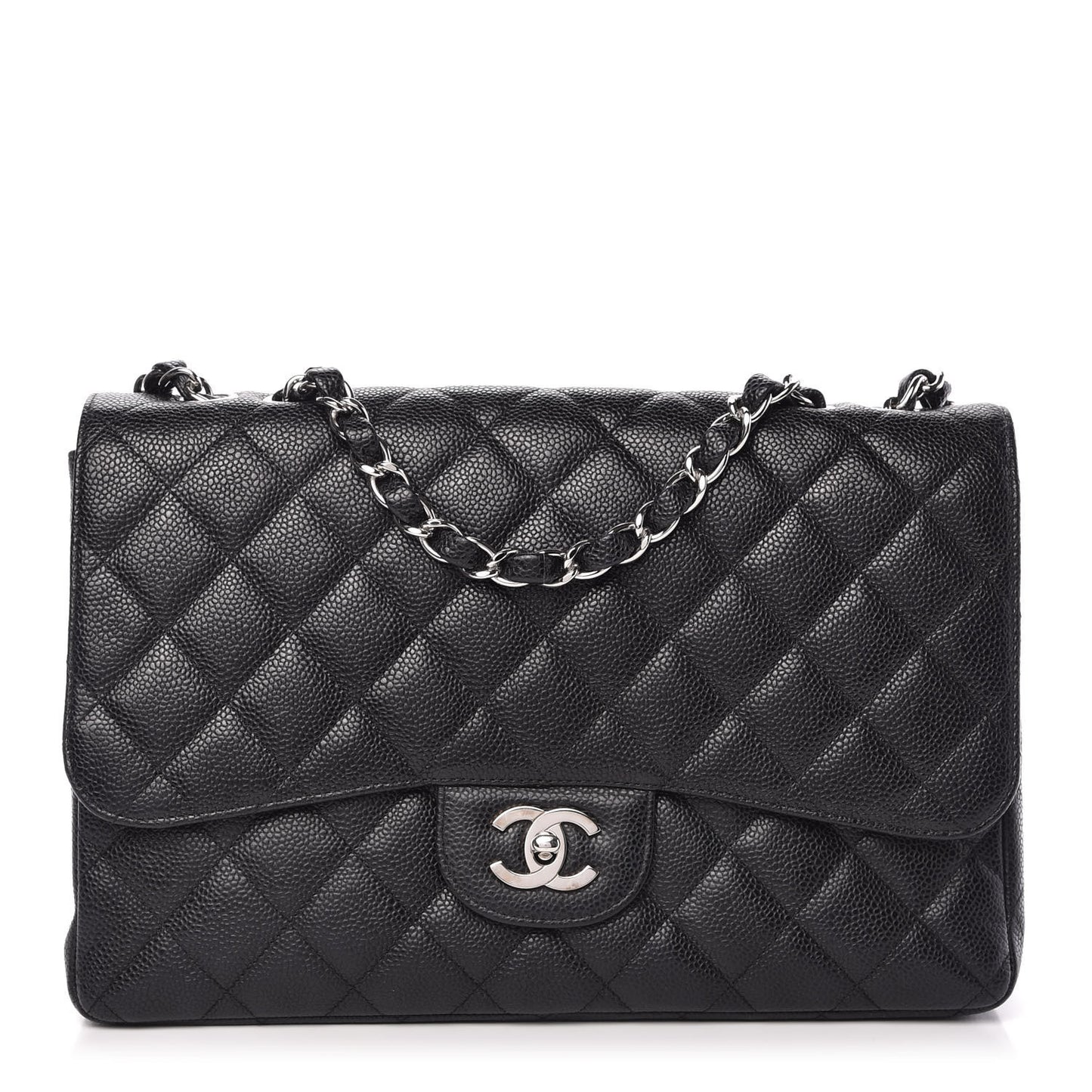 Caviar Quilted Jumbo Single Flap Black