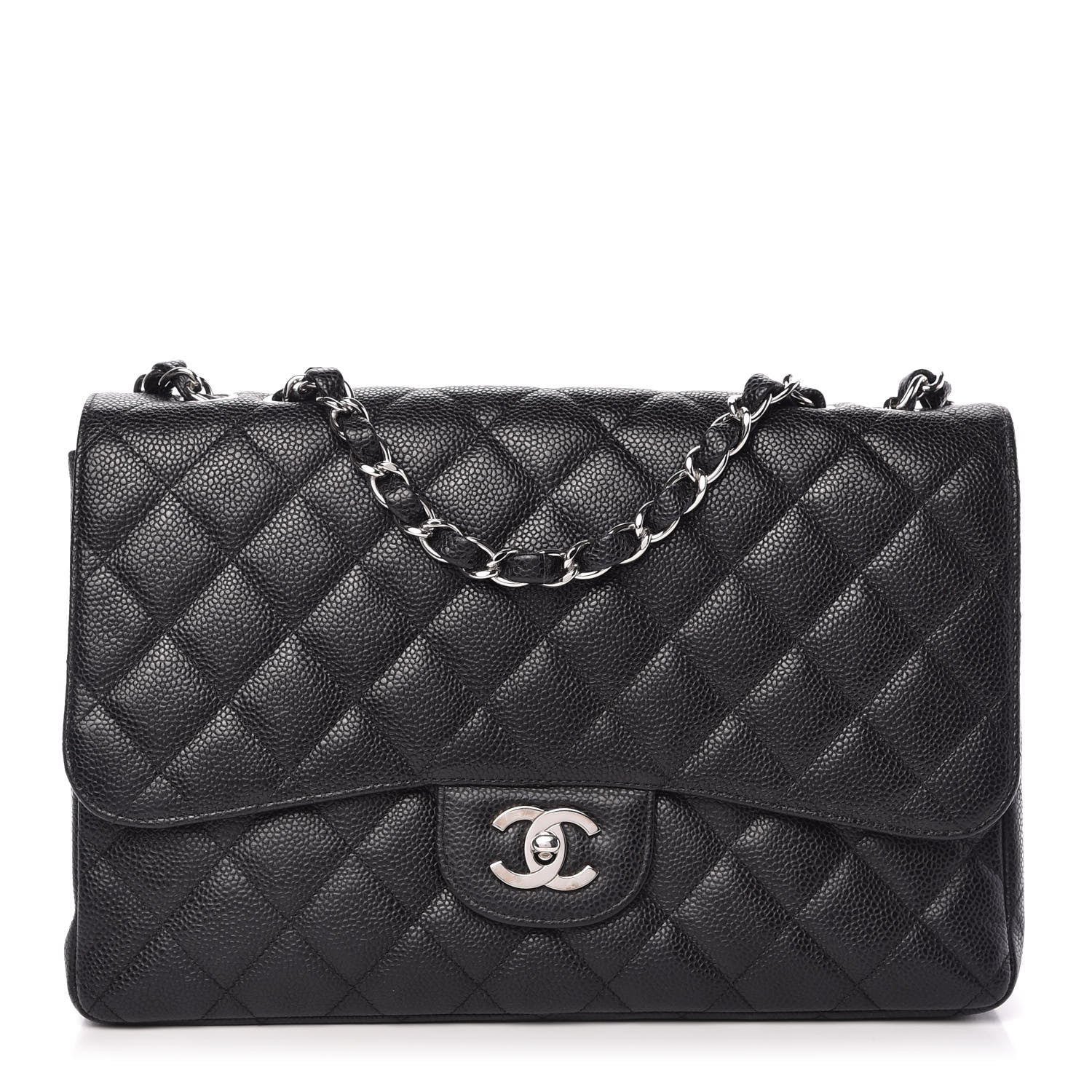 Chanel Caviar Quilted Jumbo Single Flap Black 1 of 11