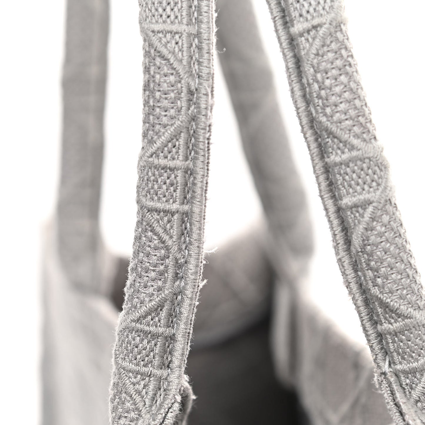 Canvas Embroidered Cannage Medium Book Tote Stone