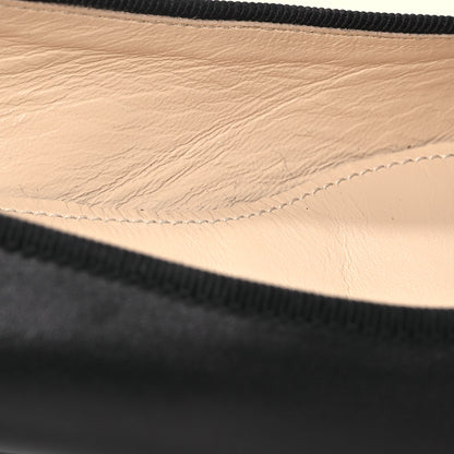 Prada Nappa Vernice Cap Toe Logo Bow Ballerina Flats 40 Black 13 of 14