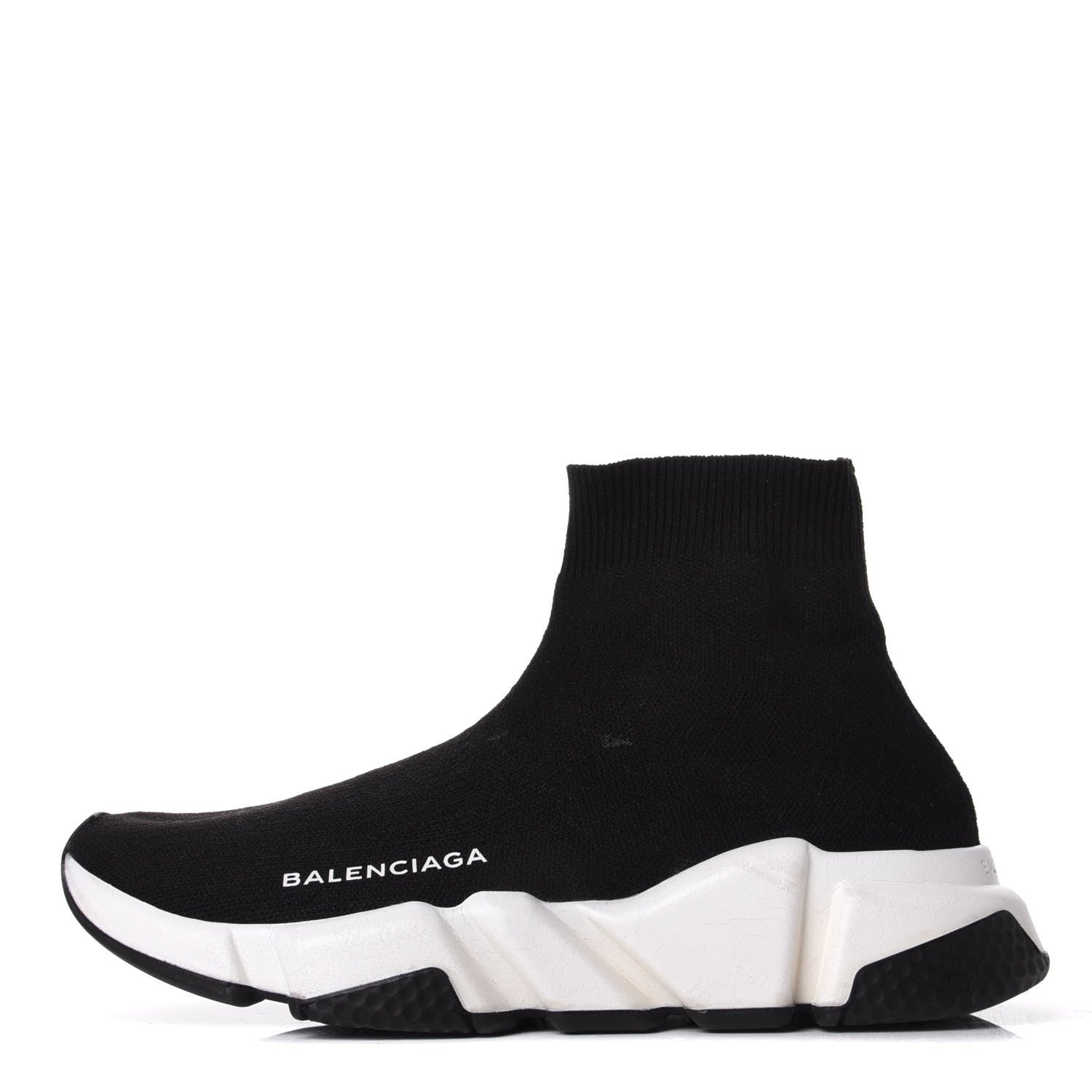 Balenciaga Neoprene Knit Womens Speed Sneakers 36 Black White 1 of 9