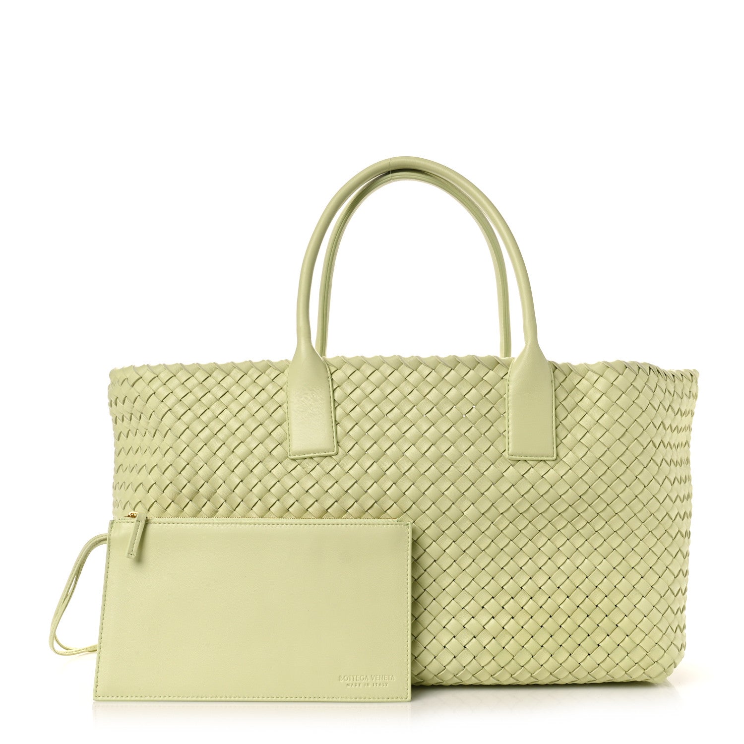 Bottega Veneta Lambskin Intreccio Medium Cabat Lemon Washed 1 of 9