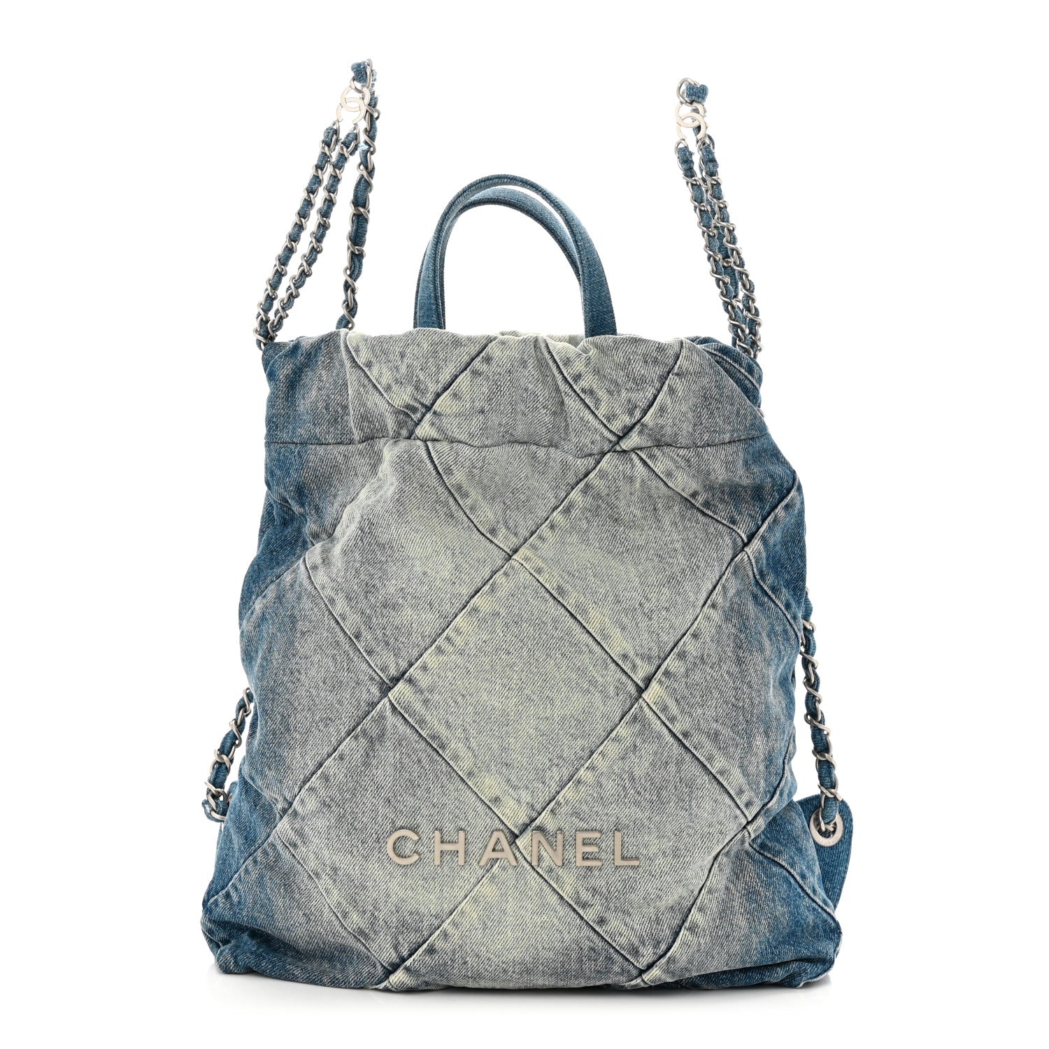 Chanel Denim Quilted Chanel 22 Backpack Blue 1 of 10
