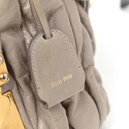 Miu Miu Nappa Matelasse Top Handle Satchel Fumo 25 of 25