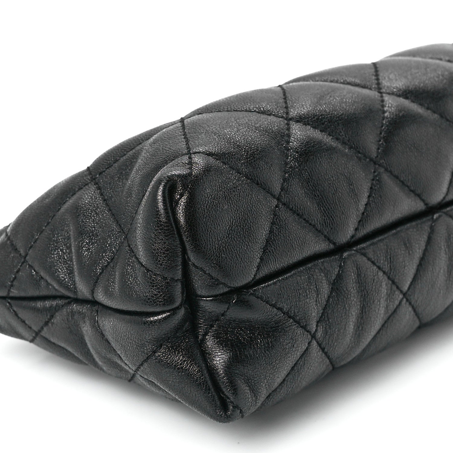 Saint Laurent Lambskin Quilted Icare Cosmetic Pouch Black 9 of 10