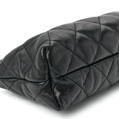 Saint Laurent Lambskin Quilted Icare Cosmetic Pouch Black 9 of 10