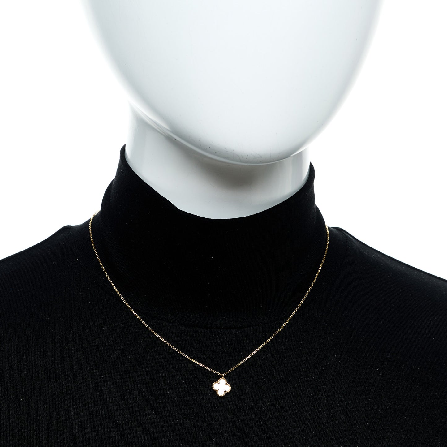 18K Yellow Gold Mother of Pearl Sweet Alhambra Pendant Necklace
