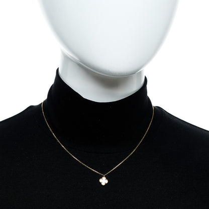Van Cleef & Arpels 18K Yellow Gold Mother of Pearl Sweet Alhambra Pendant Necklace 2 of 5