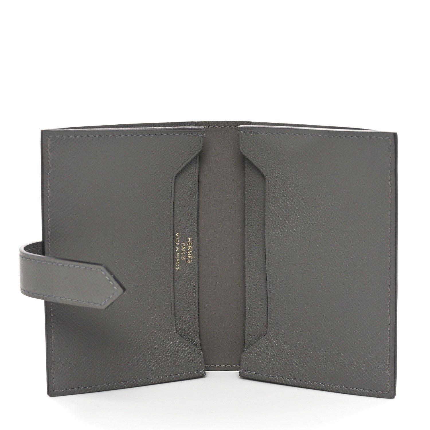Hermes Epsom Bearn Card Holder Wallet Gris Meyer 5 of 8