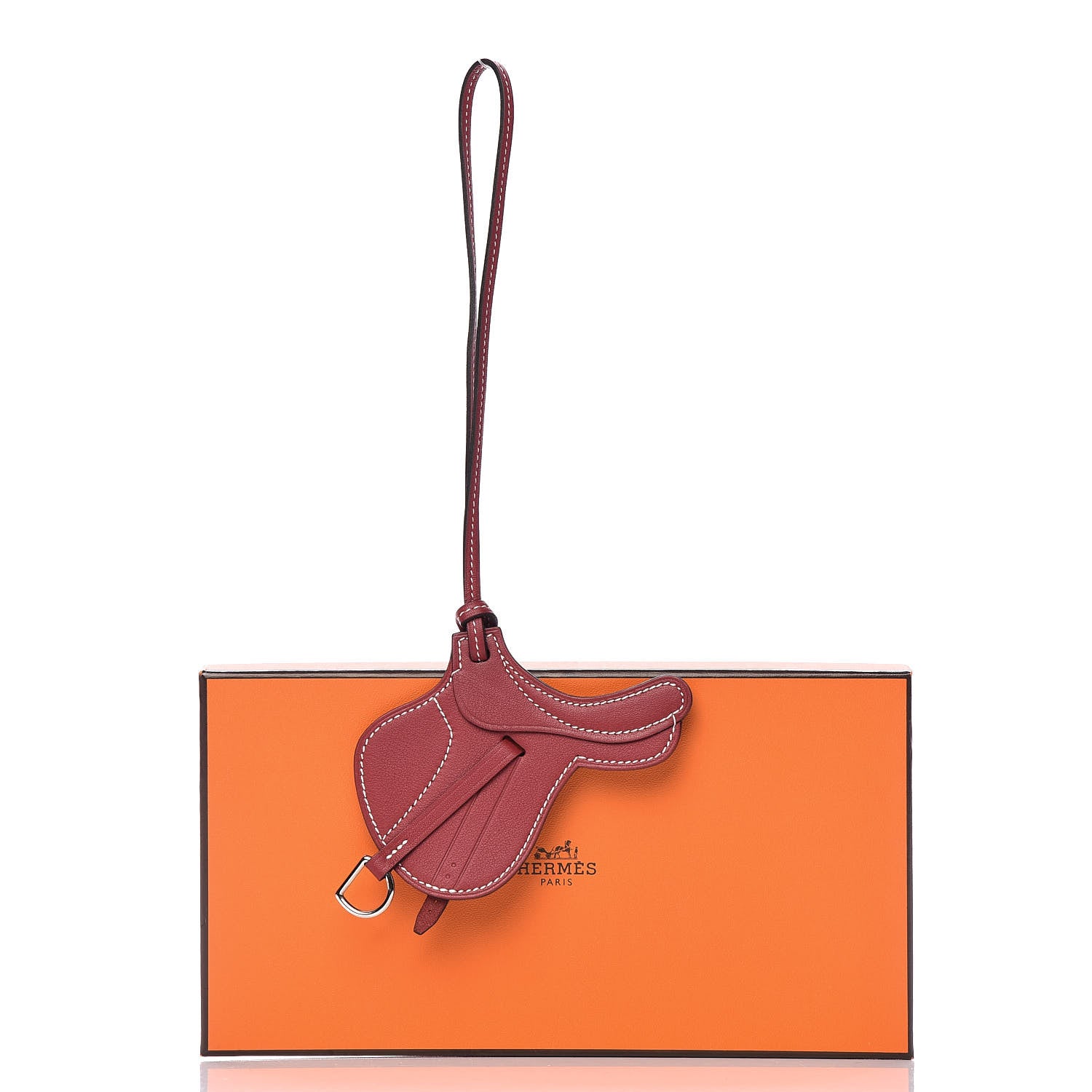 Hermes Swift Paddock Selle Horse Saddle Bag Charm Rouge Grenat 8 of 8