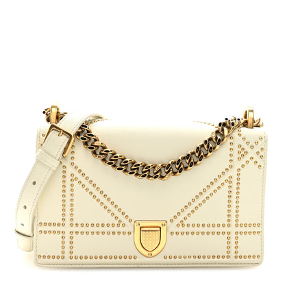 Christian Dior Lambskin Studded Small Diorama Flap Bag Latte 1 of 9