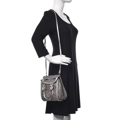 Alexander McQueen Metallic Calfskin Glitter Mini Heroine Shoulder Bag Grey Multicolor 2 of 15
